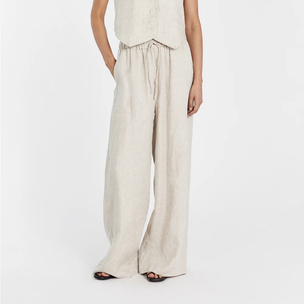 NWOT DISSH Gina Natural Linen Waist Pant